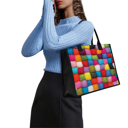 Colorful Yarn Balls Print Canvas Tote Bag