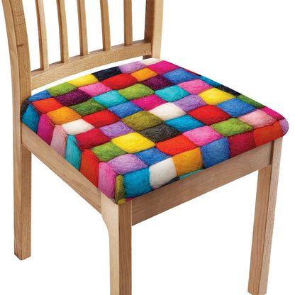 Colorful Yarn Balls Print Chair Cushion Cover
