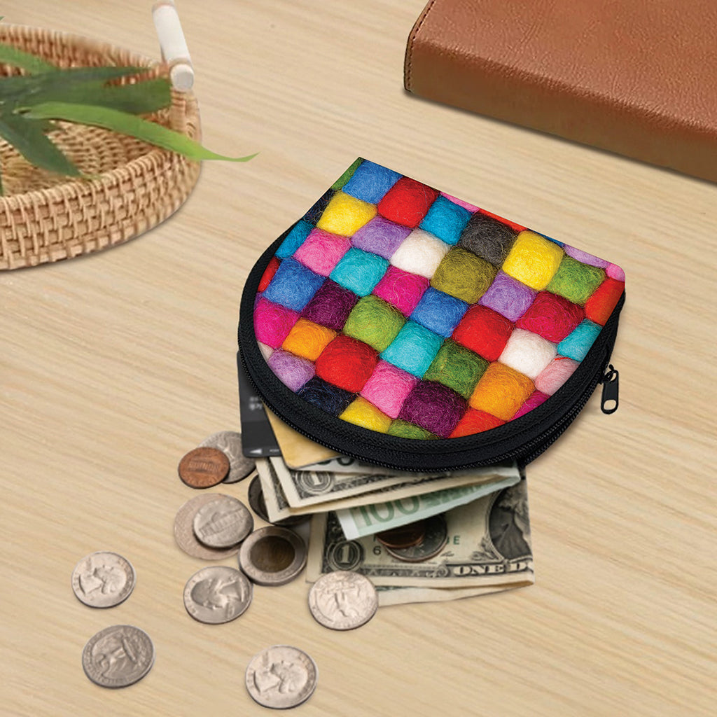 Colorful Yarn Balls Print Coin Purse