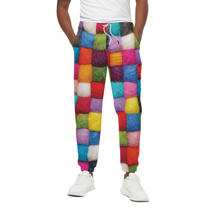 Colorful Yarn Balls Print Cotton Pants
