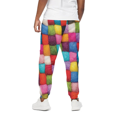 Colorful Yarn Balls Print Cotton Pants