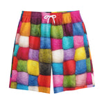 Colorful Yarn Balls Print Cotton Shorts