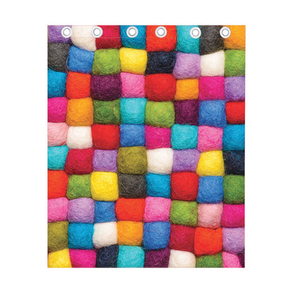 Colorful Yarn Balls Print Curtain
