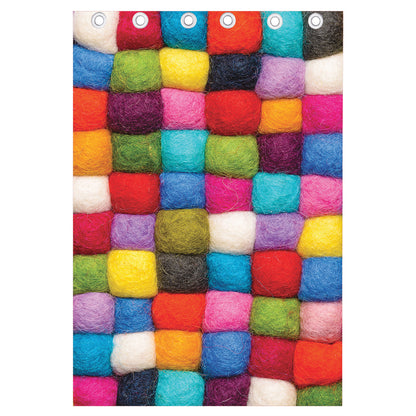 Colorful Yarn Balls Print Curtain