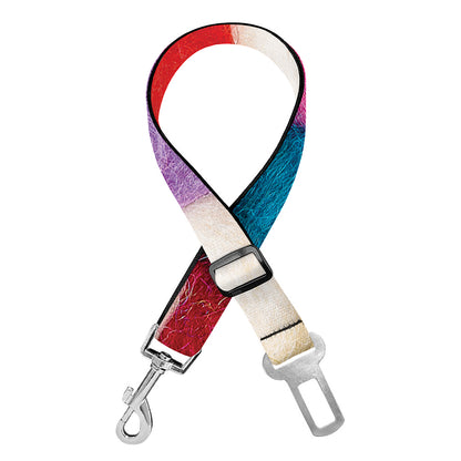 Colorful Yarn Balls Print Dog Seat Belt