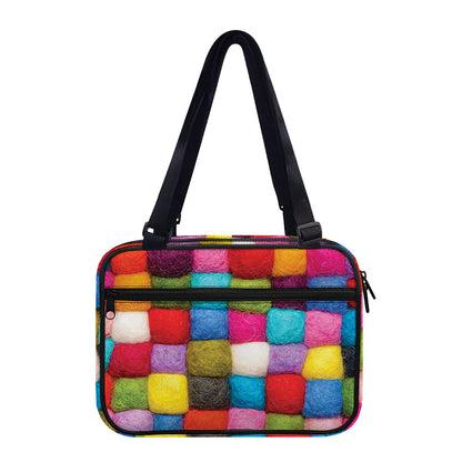 Colorful Yarn Balls Print Double Strap Bible Bag