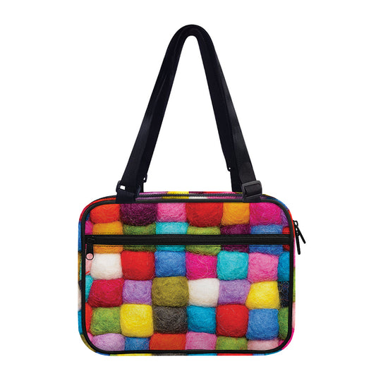 Colorful Yarn Balls Print Double Strap Bible Bag