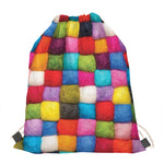 Colorful Yarn Balls Print Drawstring Bag