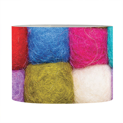 Colorful Yarn Balls Print Drum Lamp Shade