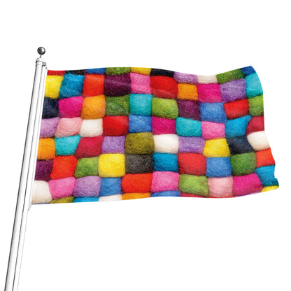 Colorful Yarn Balls Print Flag