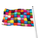 Colorful Yarn Balls Print Flag
