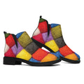 Colorful Yarn Balls Print Flat Ankle Boots