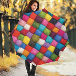 Colorful Yarn Balls Print Foldable Umbrella