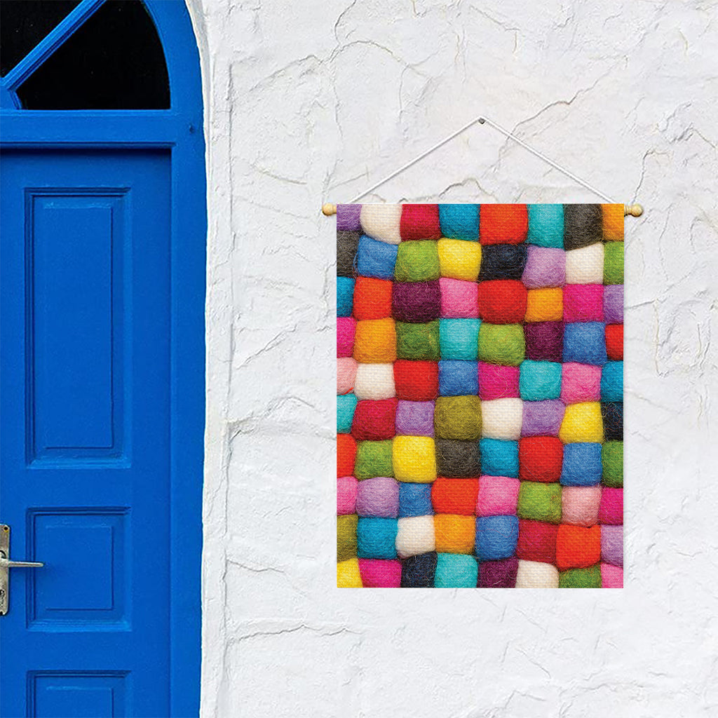 Colorful Yarn Balls Print Garden Flag