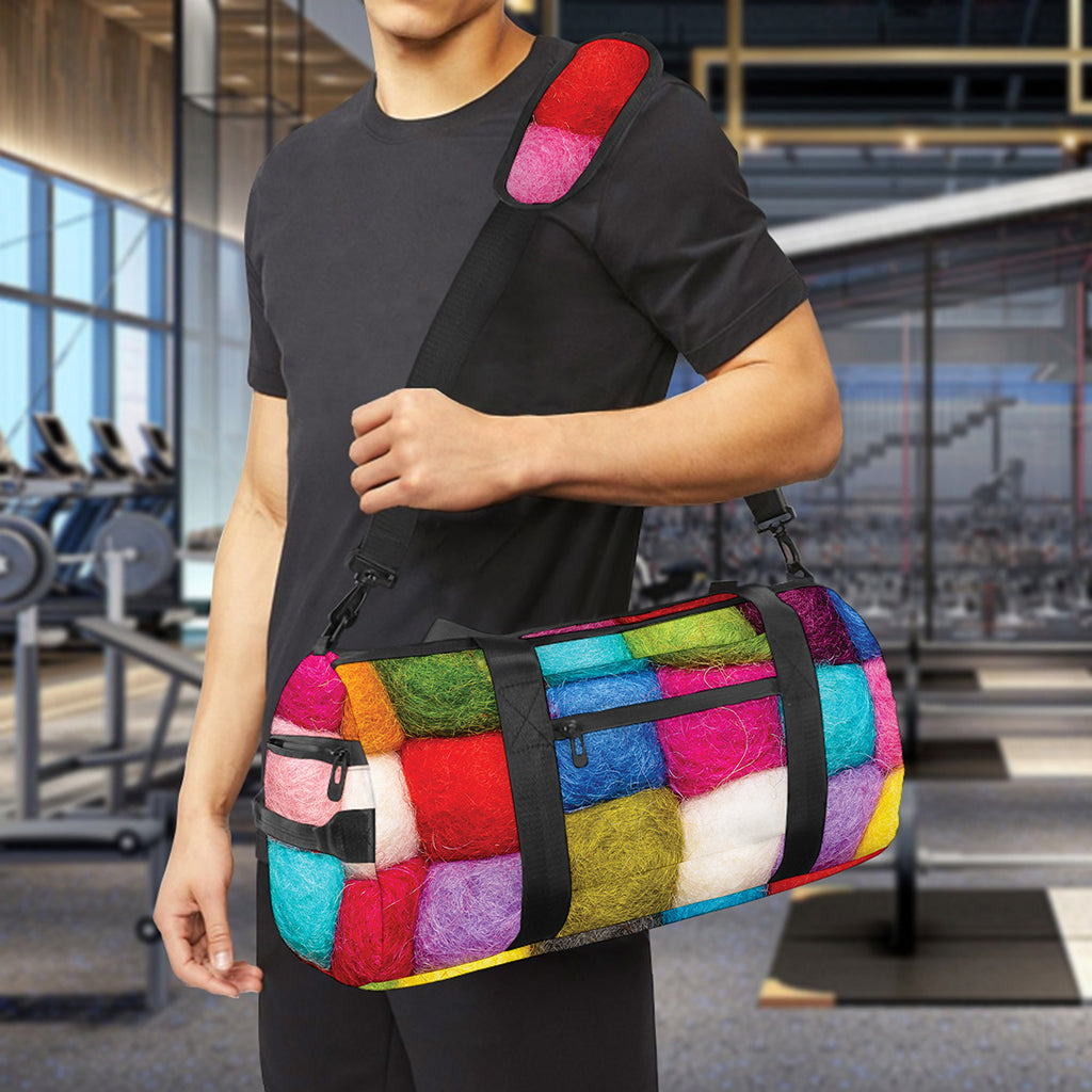 Colorful Yarn Balls Print Gym Bag