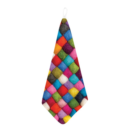 Colorful Yarn Balls Print Hand Towel