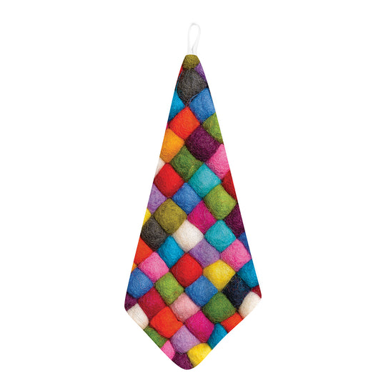 Colorful Yarn Balls Print Hand Towel