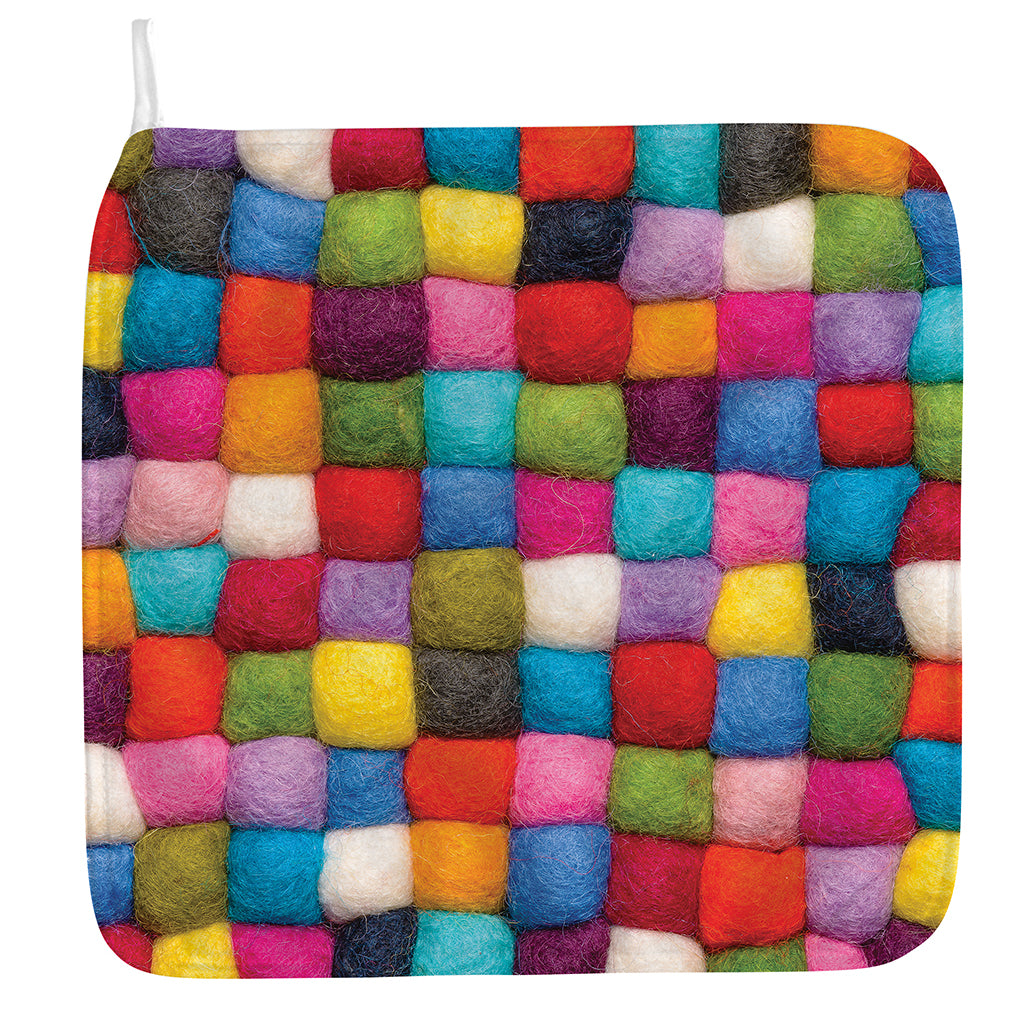 Colorful Yarn Balls Print Hand Towel