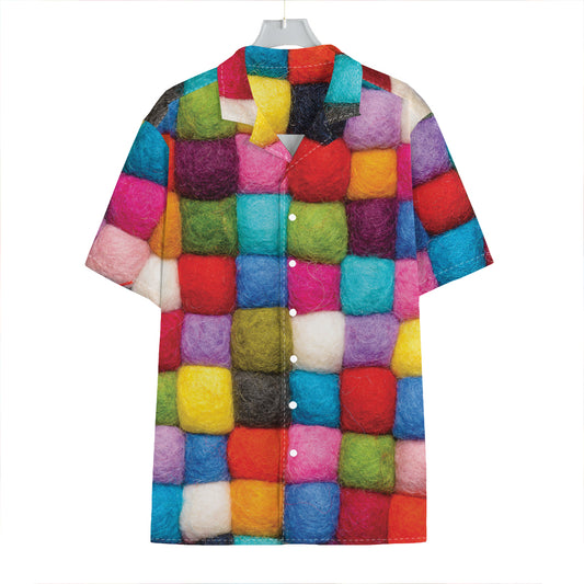 Colorful Yarn Balls Print Hawaiian Shirt