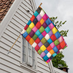 Colorful Yarn Balls Print House Flag
