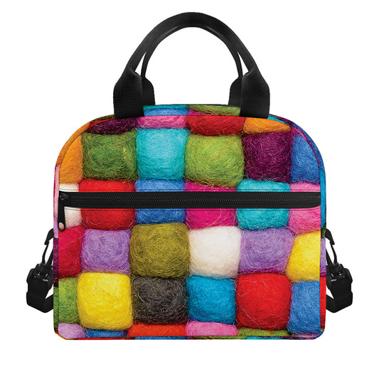Colorful Yarn Balls Print Insulated Lunch Bag