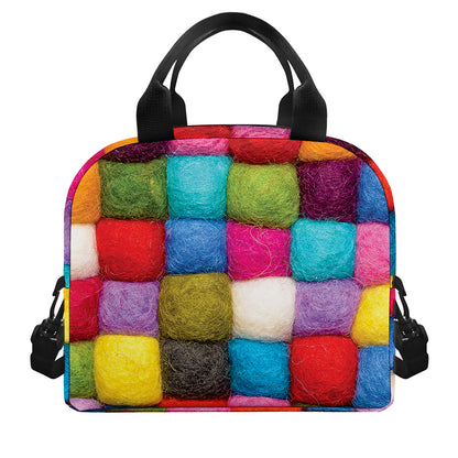 Colorful Yarn Balls Print Insulated Lunch Bag