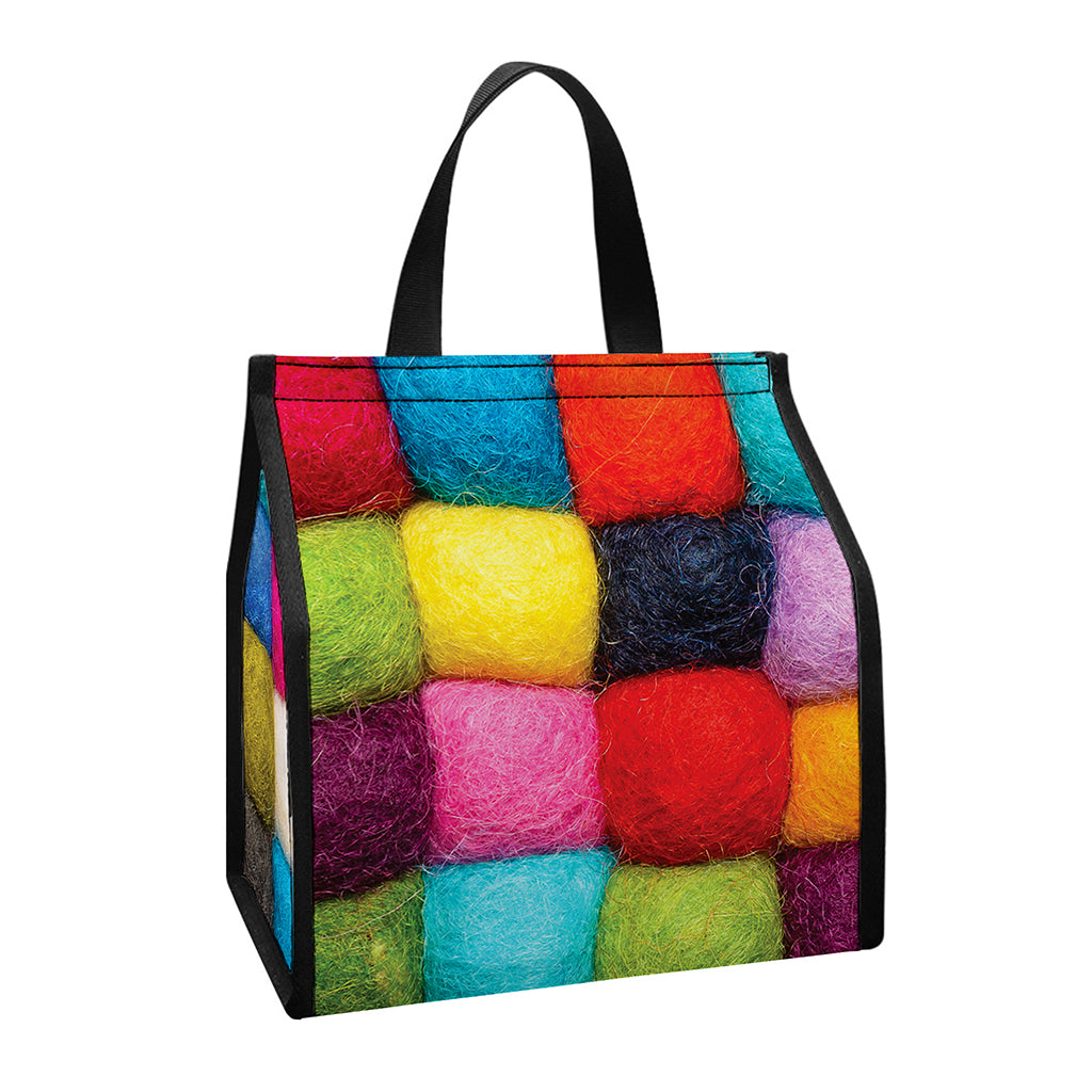 Colorful Yarn Balls Print Insulated Lunch Tote