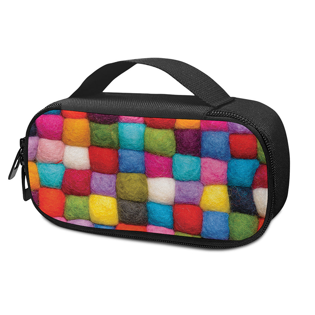 Colorful Yarn Balls Print Insulin Cooler Travel Case