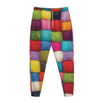 Colorful Yarn Balls Print Jogger Pants