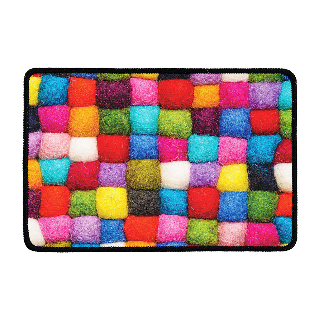 Colorful Yarn Balls Print Kitchen Mat