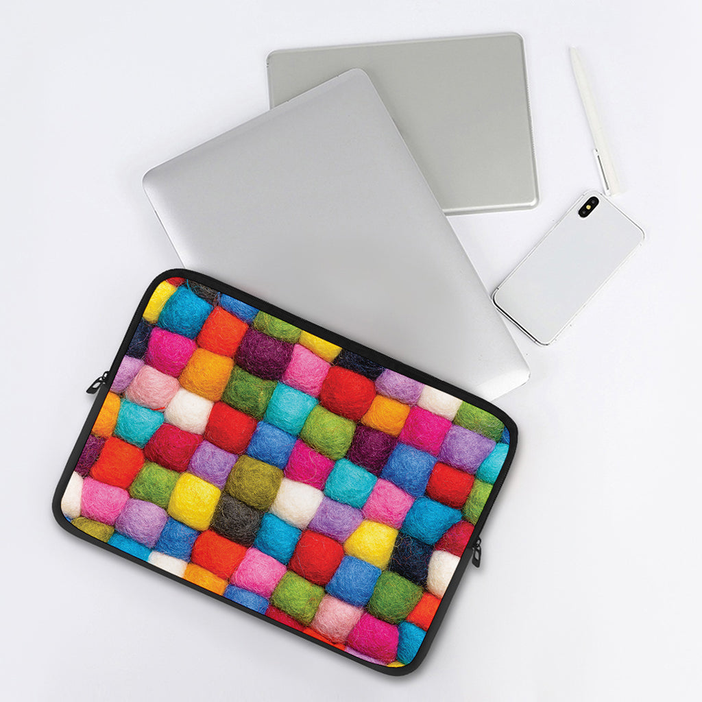 Colorful Yarn Balls Print Laptop Sleeve