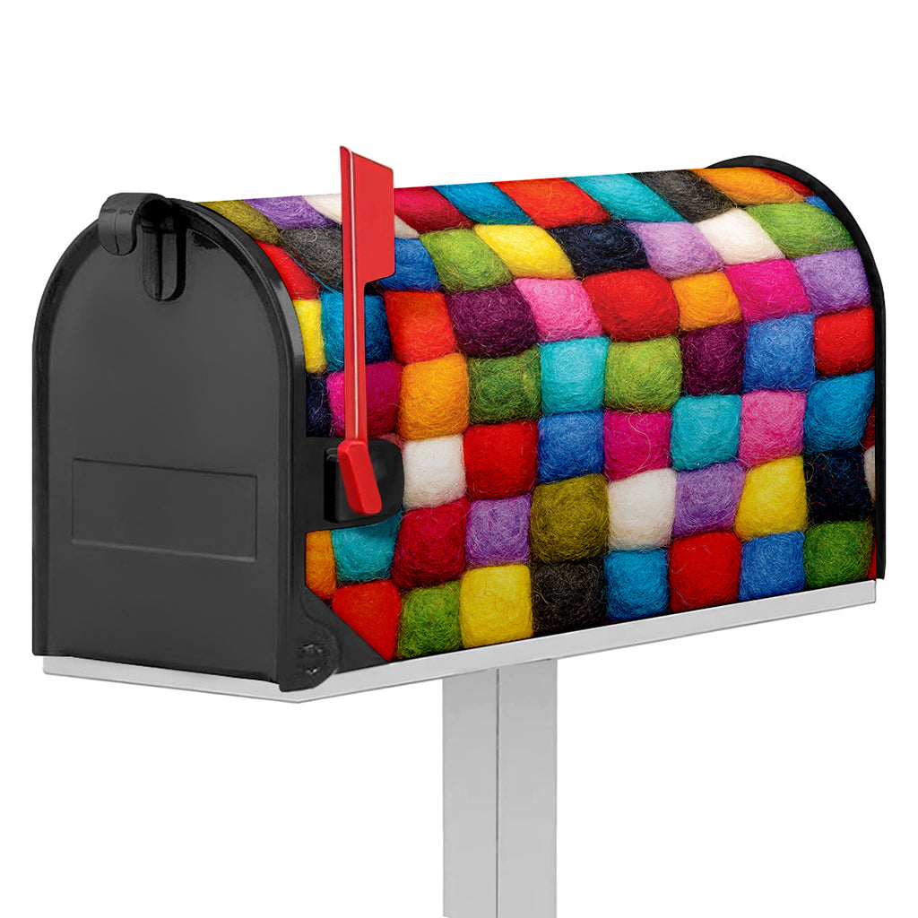 Colorful Yarn Balls Print Mailbox Cover