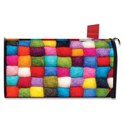 Colorful Yarn Balls Print Mailbox Cover