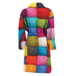 Colorful Yarn Balls Print Men's Bathrobe