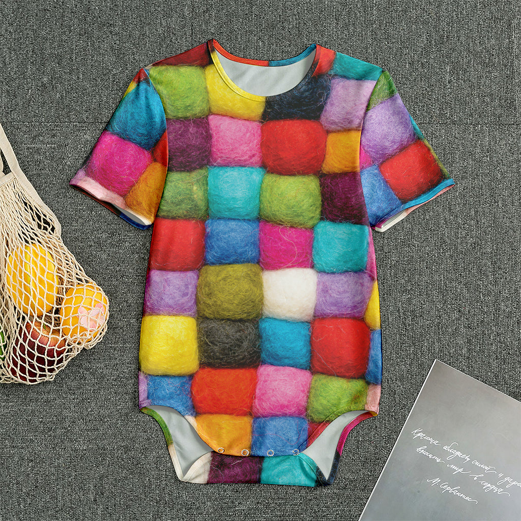 Colorful Yarn Balls Print Men's Bodysuit