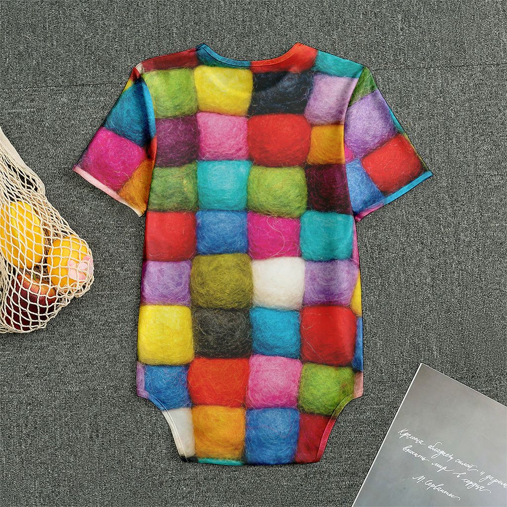 Colorful Yarn Balls Print Men's Bodysuit