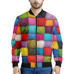 Colorful Yarn Balls Print Men's Bomber Jacket