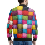 Colorful Yarn Balls Print Men's Bomber Jacket