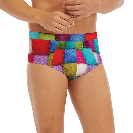 Colorful Yarn Balls Print Men's Briefs