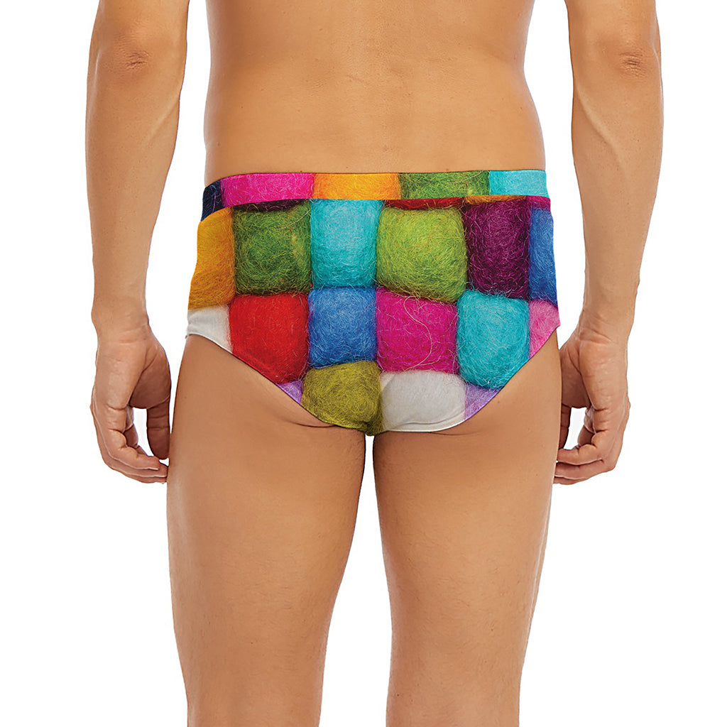 Colorful Yarn Balls Print Men's Briefs