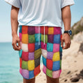 Colorful Yarn Balls Print Men's Cargo Shorts