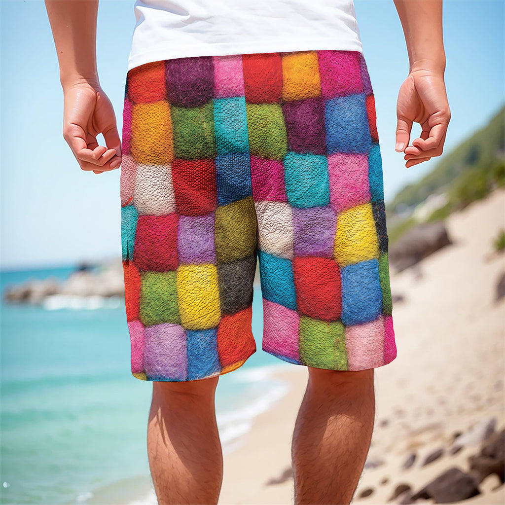 Colorful Yarn Balls Print Men's Cargo Shorts