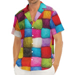 Colorful Yarn Balls Print Men's Deep V-Neck Shirt
