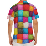 Colorful Yarn Balls Print Men's Deep V-Neck Shirt