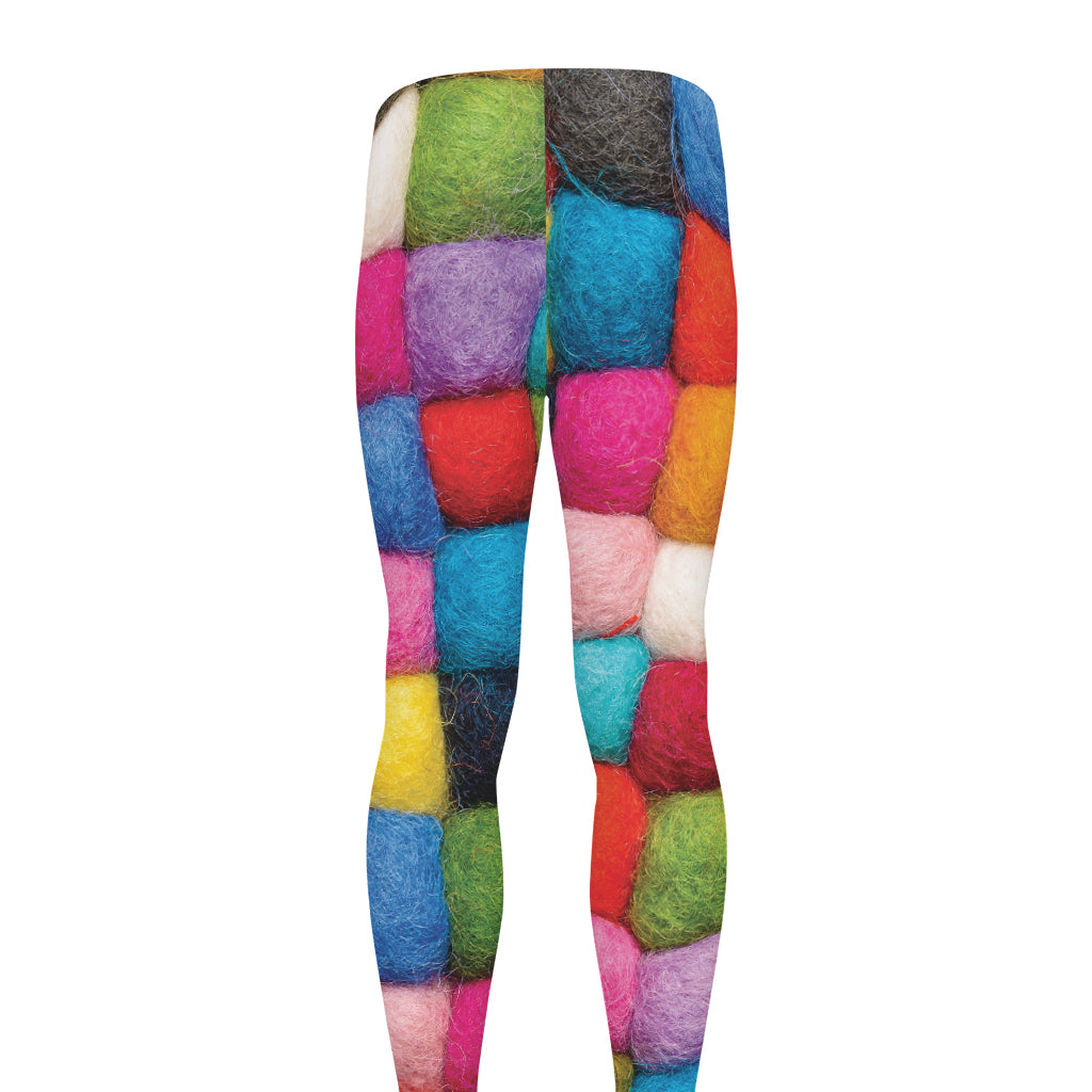 Colorful Yarn Balls Print Men's leggings
