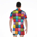 Colorful Yarn Balls Print Men's Rompers