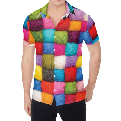 Colorful Yarn Balls Print Men's Shirt