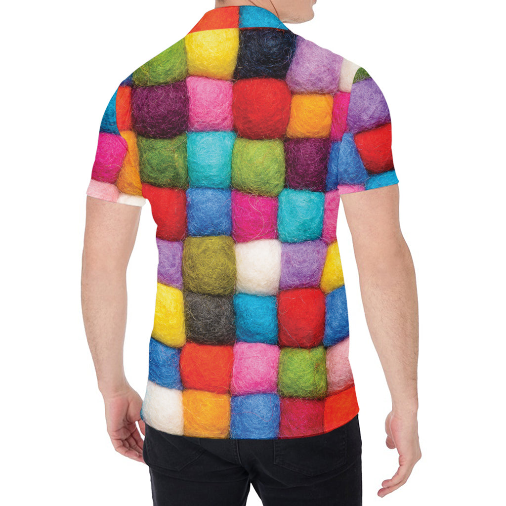Colorful Yarn Balls Print Men's Shirt