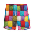 Colorful Yarn Balls Print Men's Athletic Shorts