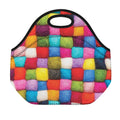 Colorful Yarn Balls Print Neoprene Lunch Bag